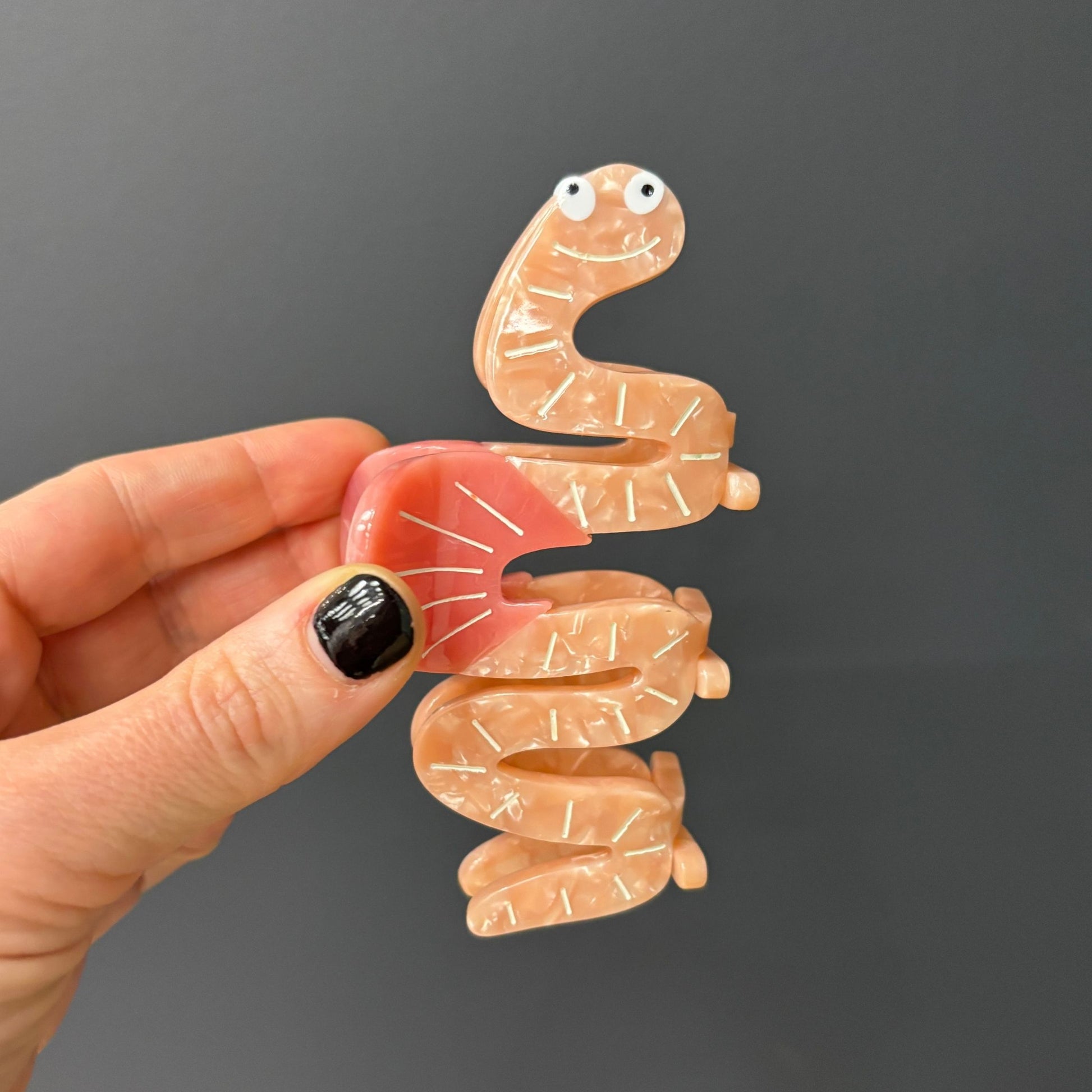 Would You Love Me if I Was a Worm? Hair Claw | Claw Clip in Velvet Travel Bag