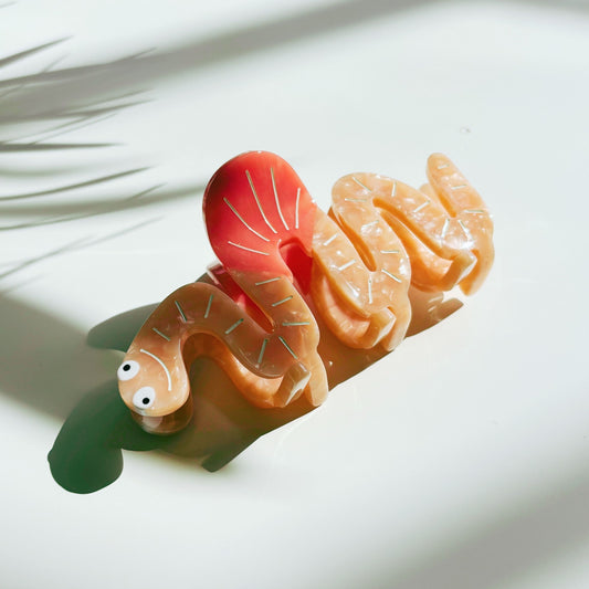 Would You Love Me if I Was a Worm? Hair Claw | Claw Clip in Velvet Travel Bag