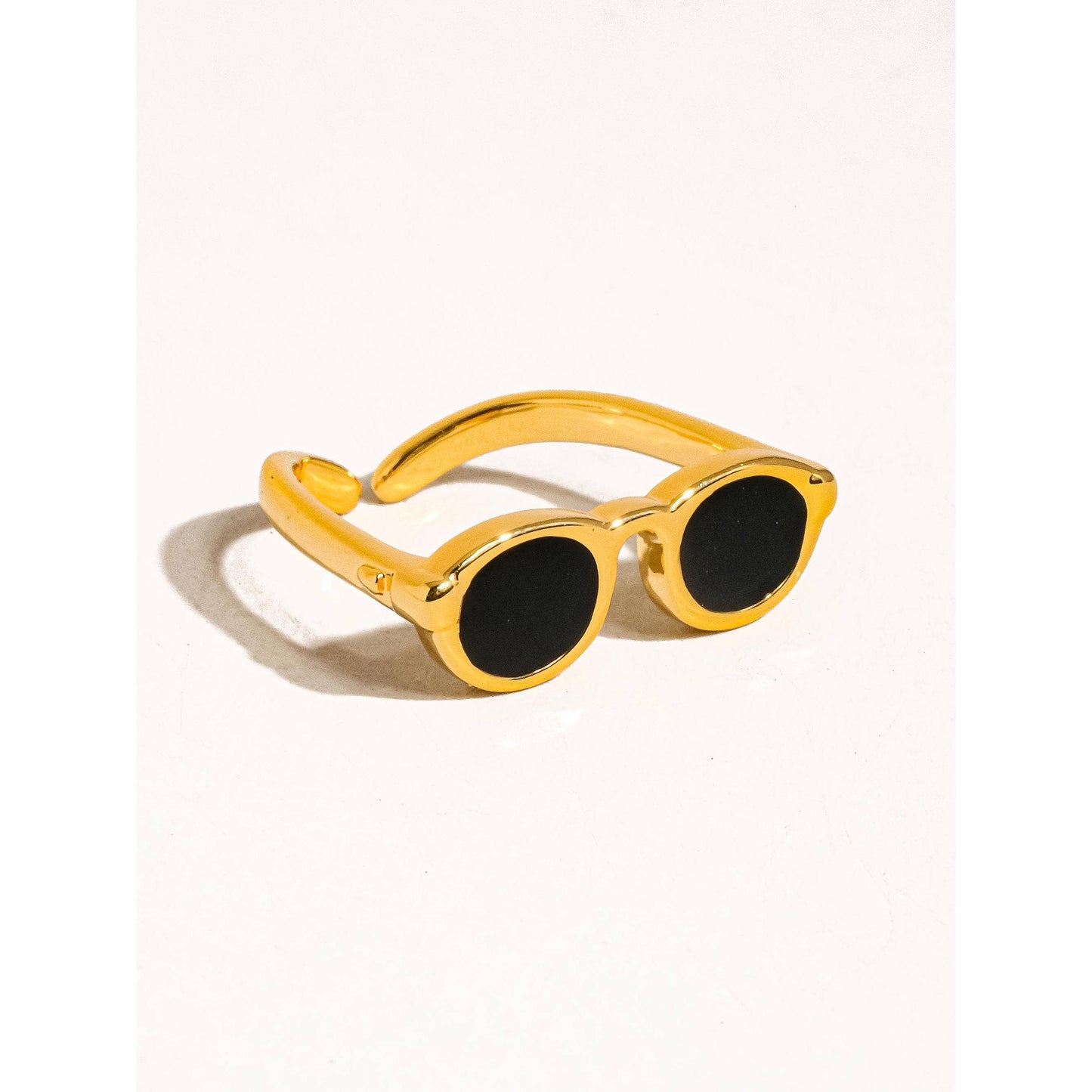 Dean 18K Gold Sunglasses Adjustable Ring | Vintage Round Frame Statement Ring