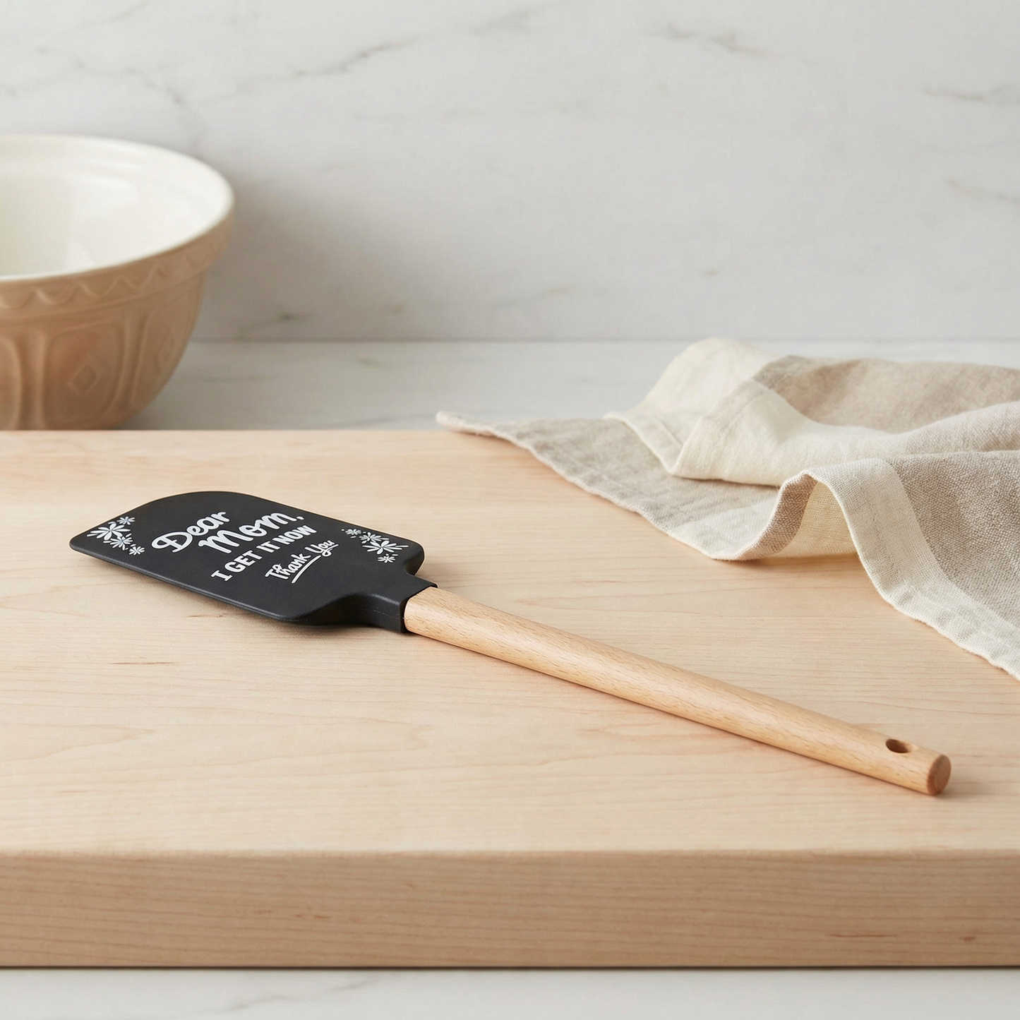 Dear Mom I Get It Now Thank You Spatula | Silicone Kitchen Spatula with Floral Design