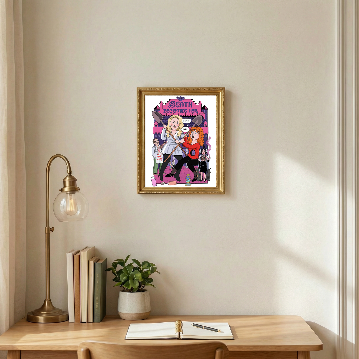 Death Becomes Her Art Print Movie Poster | Colored Illustrated Wall Decor | 8.5 x 11" Unframed