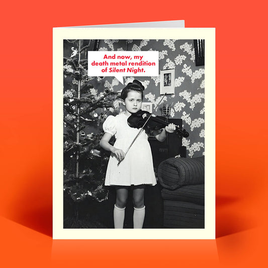 Death Metal Silent Night Funny Christmas Card