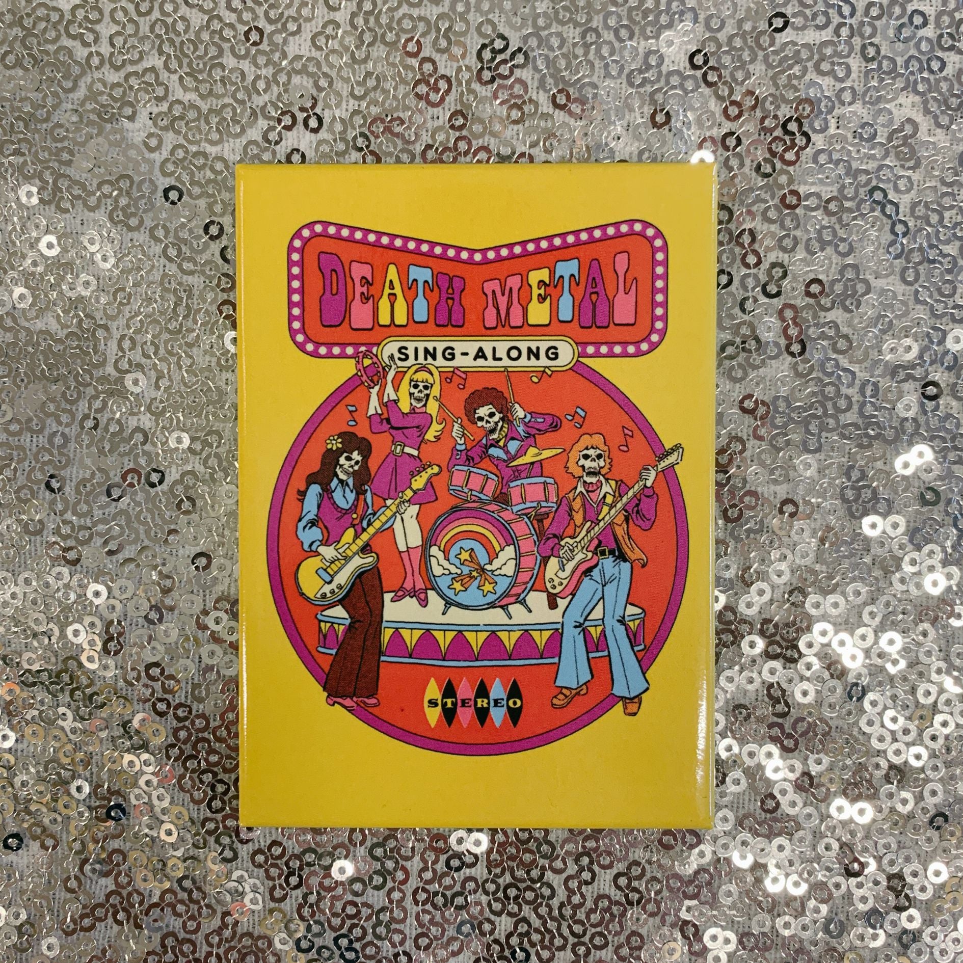 Death Metal Sing-Along Fridge Magnet | '80s Children's Book Style Satirical Art by Steven Rhodes