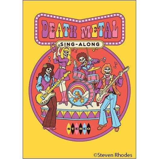 Death Metal Sing-Along Fridge Magnet | '80s Children's Book Style Satirical Art by Steven Rhodes