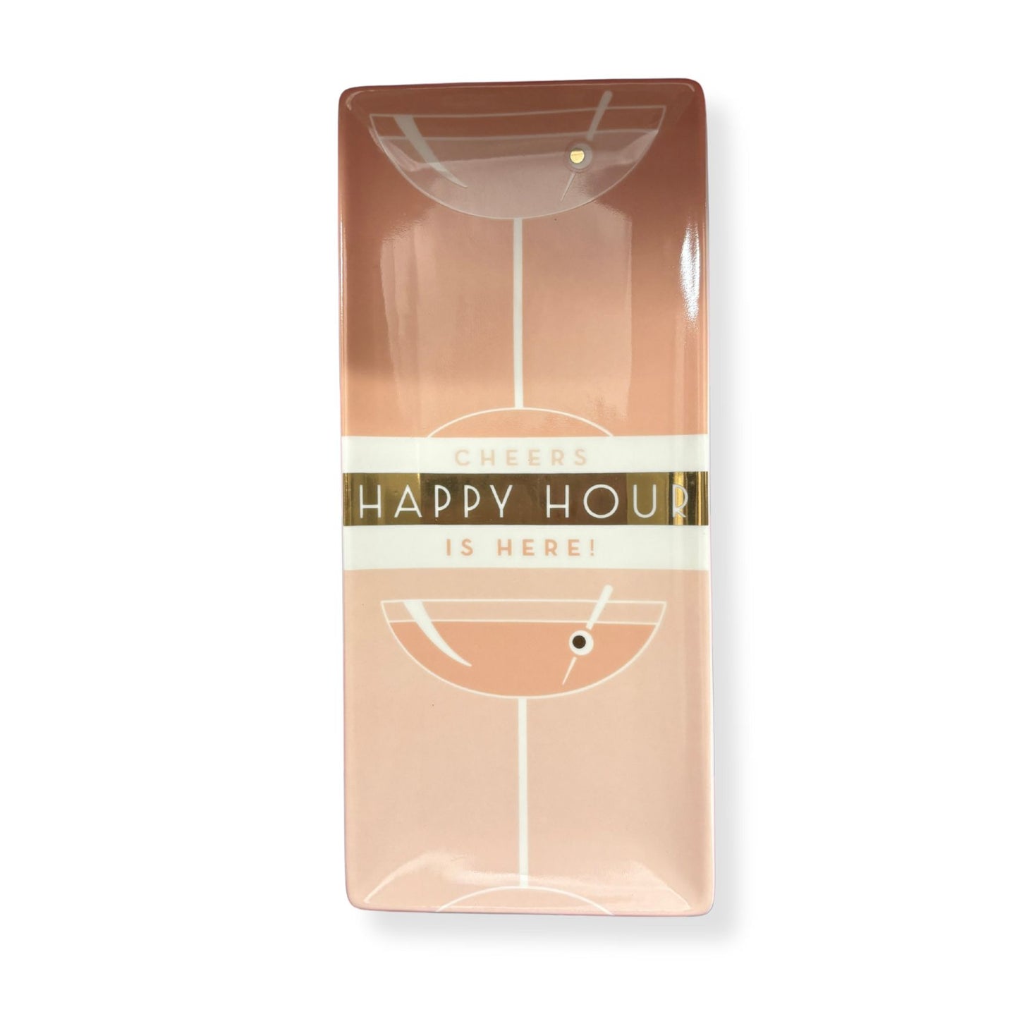 Deco Style Happy Hour is Here Vertical Tray in Gift Box