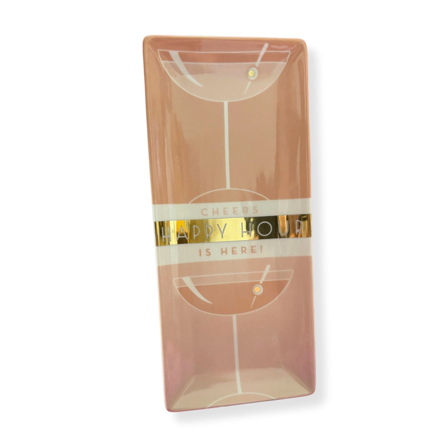 Deco Style Happy Hour is Here Vertical Tray in Gift Box