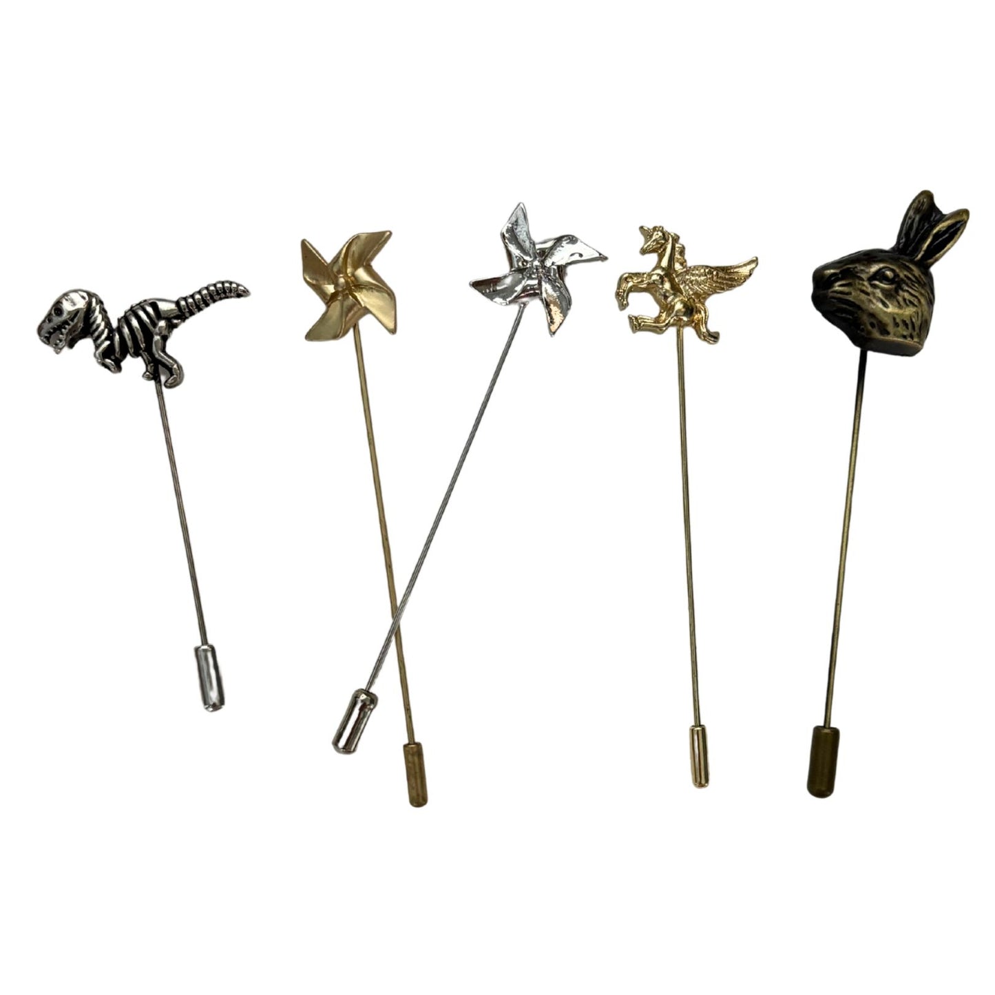 Decorative Stick Pins | 5 Style Options: Pinwheel, Rabbit, Unicorn & Dino Skeleton