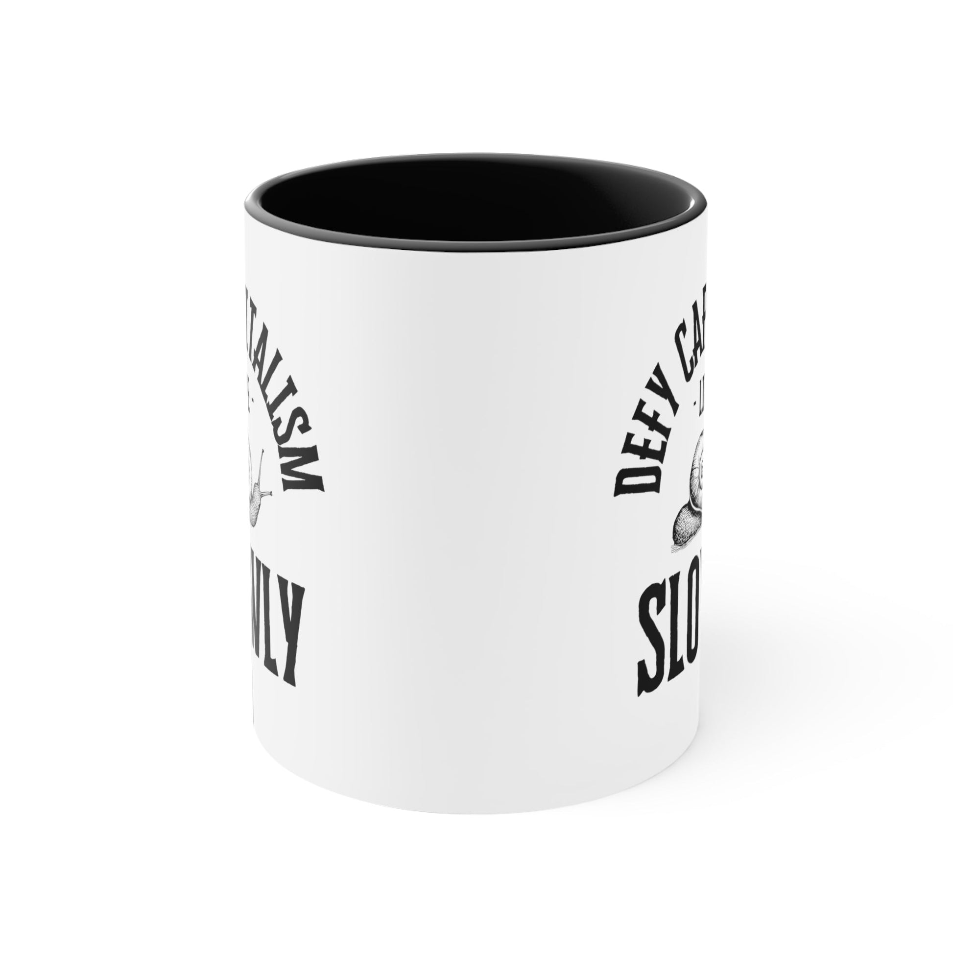 Defy Capitalism Live Slowly Accent Coffee Mug, 11oz