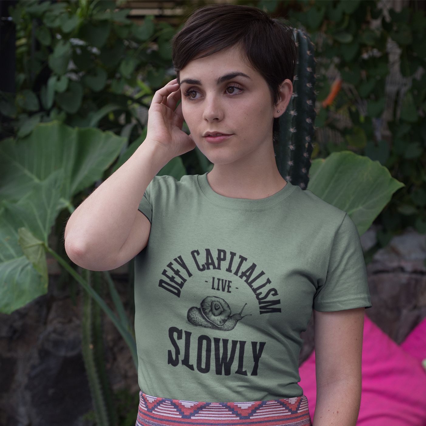 Defy Capitalism Live Slowly Unisex Jersey Short Sleeve Tee