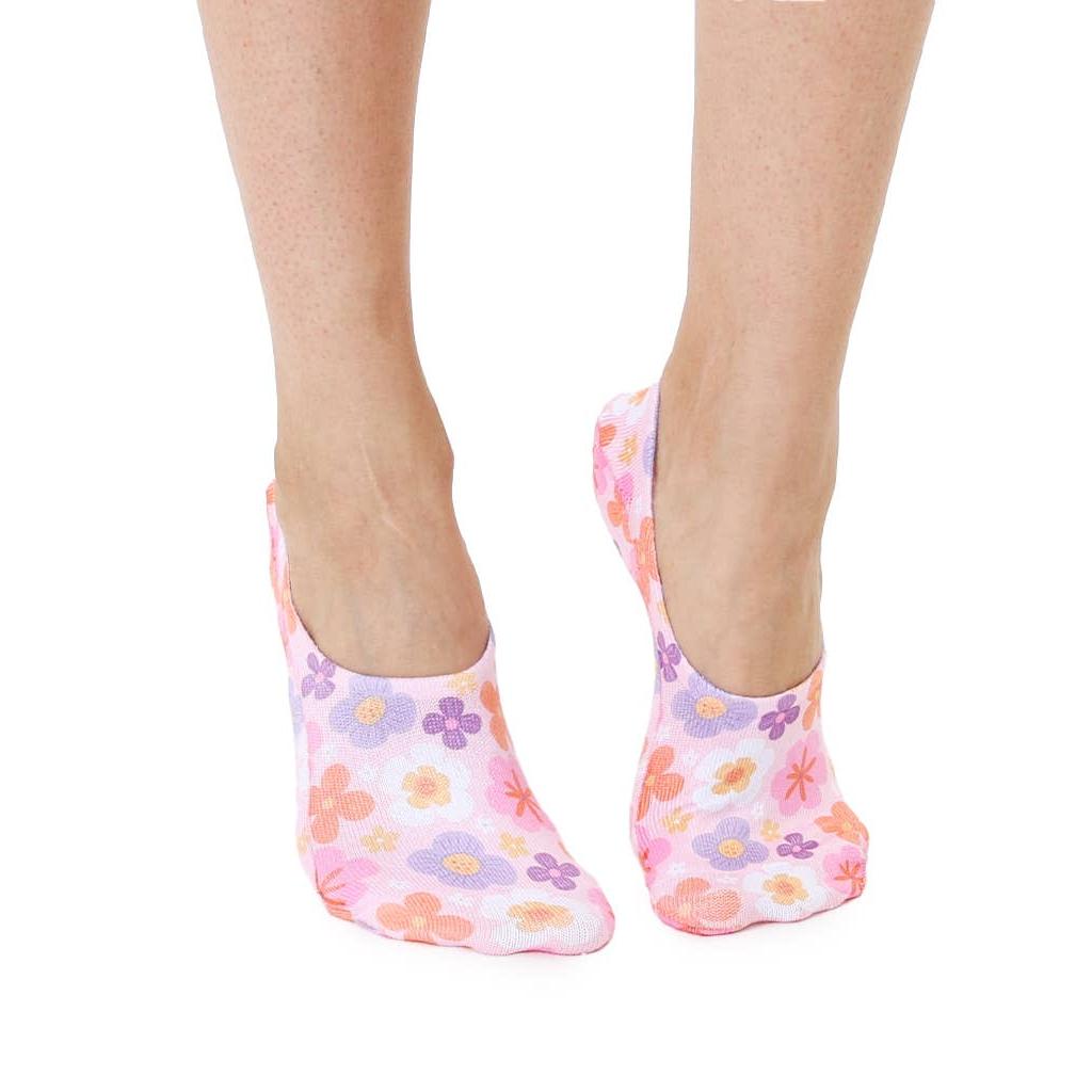 Delicate Flowers Pink No-Show Liner Socks | Soft & Stylish Women’s Grip Socks