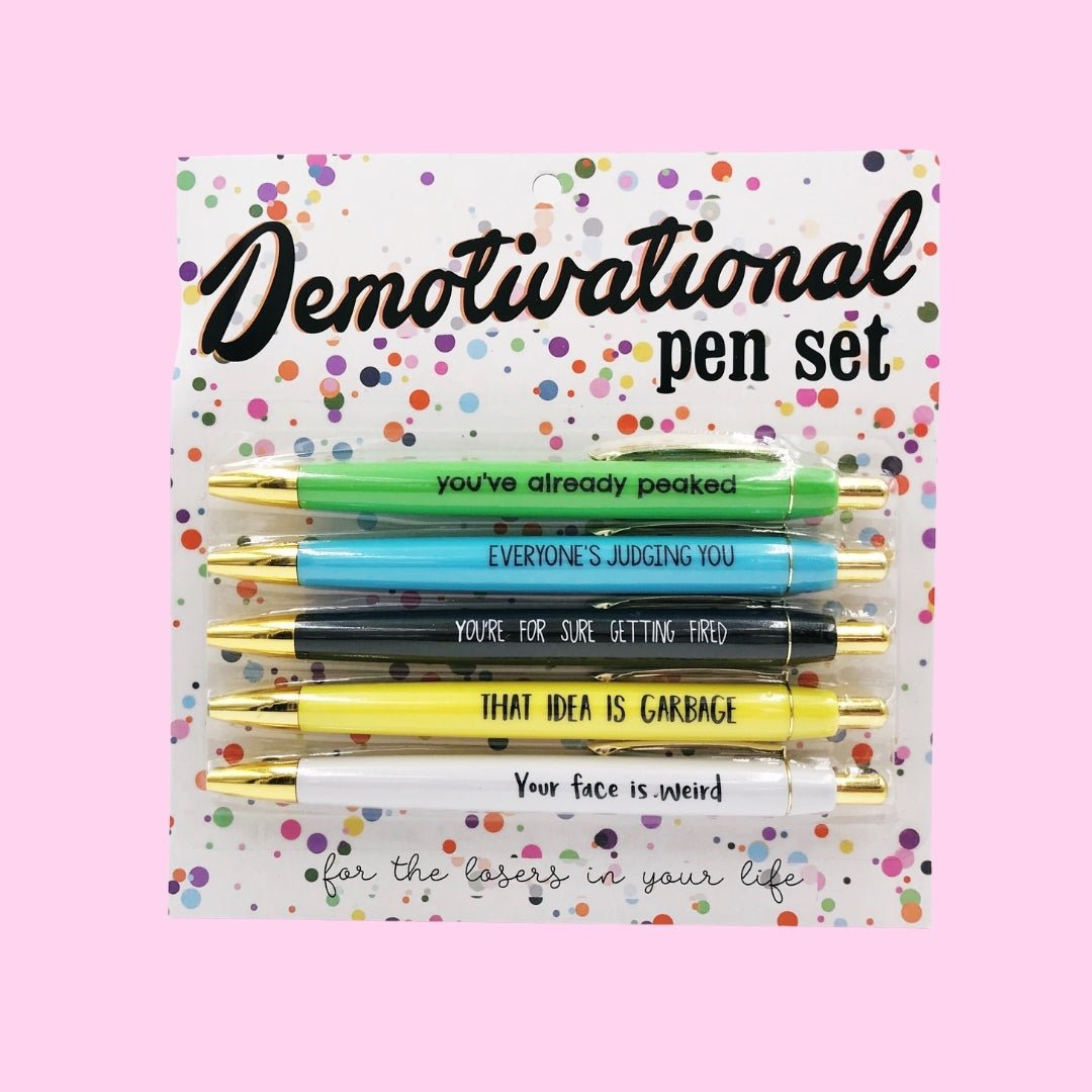 Demotivational Pen Set in Multicolors - You've Already Peaked, Everyone is Judging You...