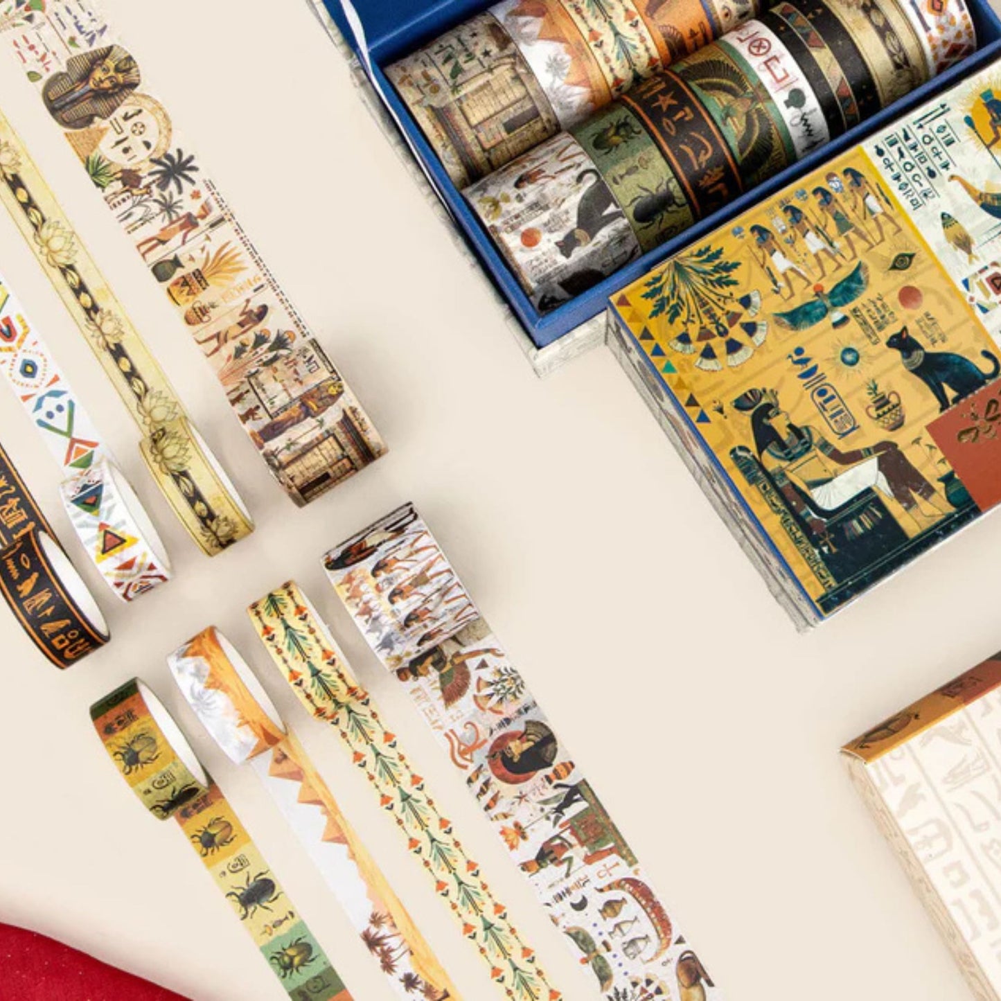 Desert Oath Egyptian Washi Tape Set | 16 Rolls Ancient Egypt Decorative Craft Tape for Journals & Scrapbooking