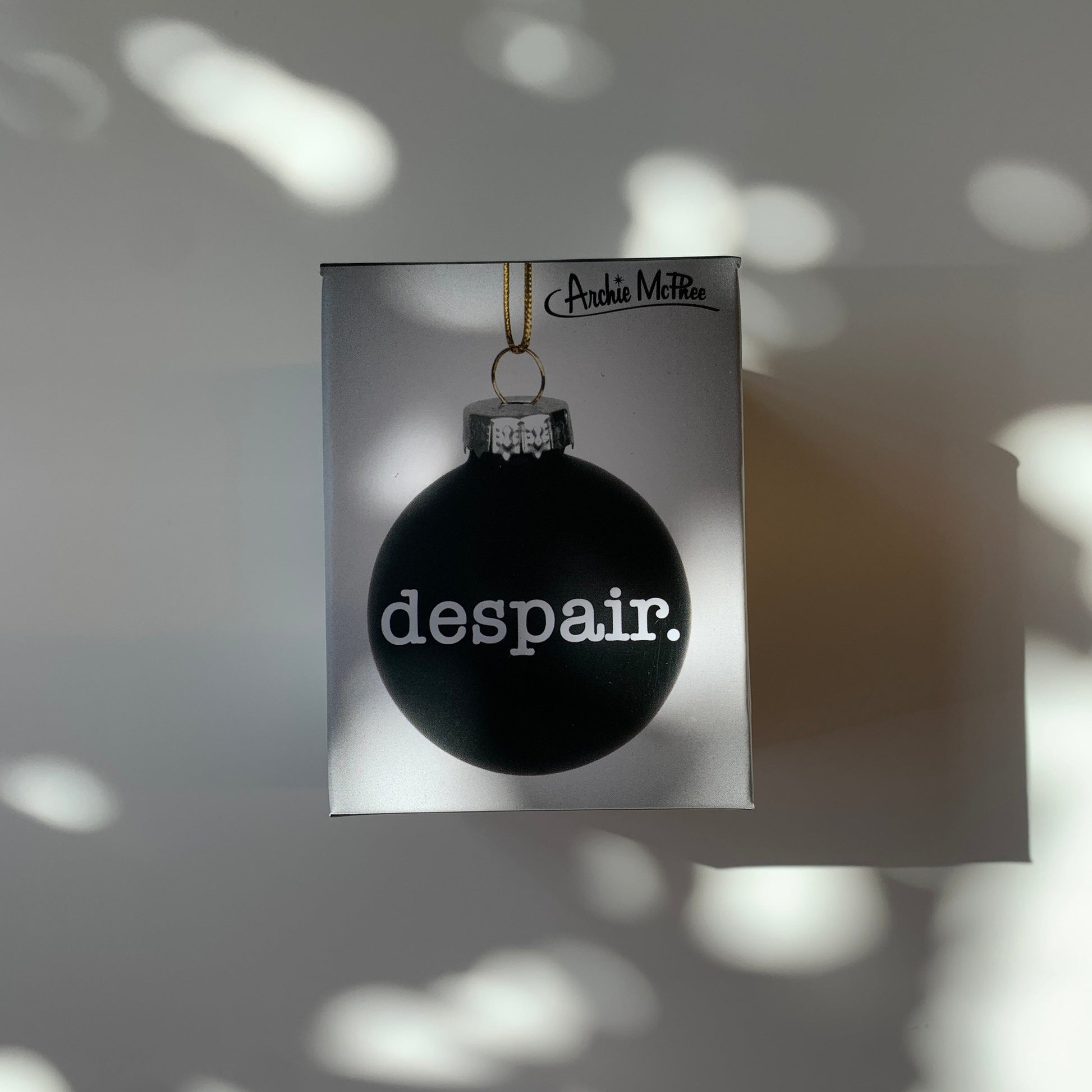 Despair Holiday Mini Glass Ornament in Black