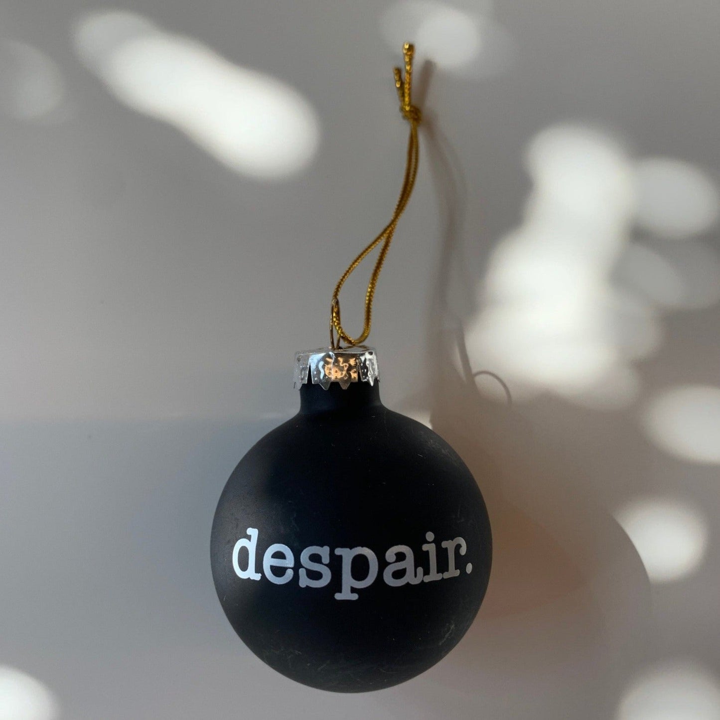 Despair Holiday Mini Glass Ornament in Black