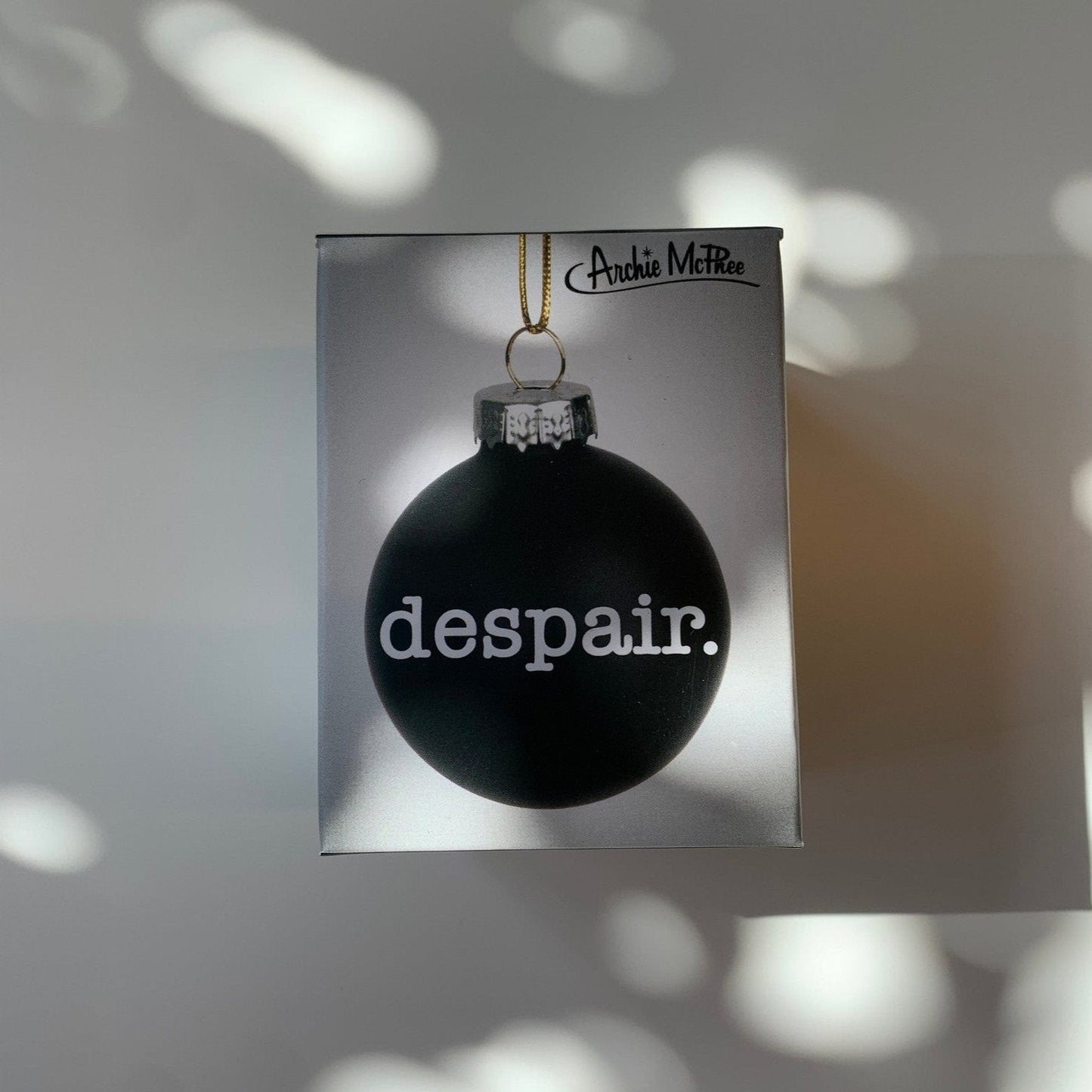 Despair Holiday Mini Glass Ornament in Black