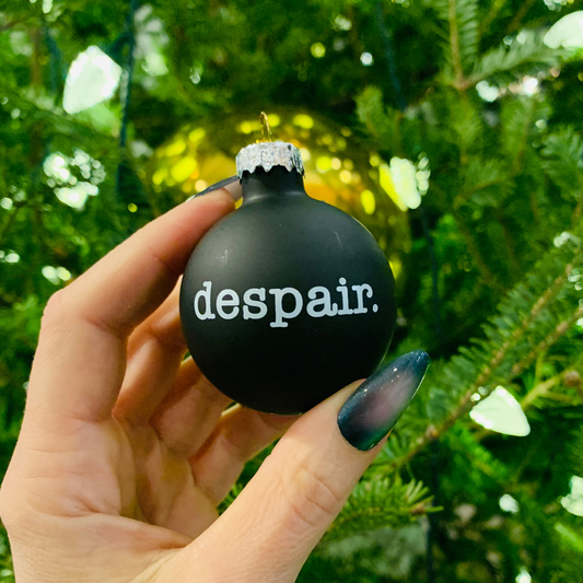 Despair Holiday Mini Glass Ornament in Black