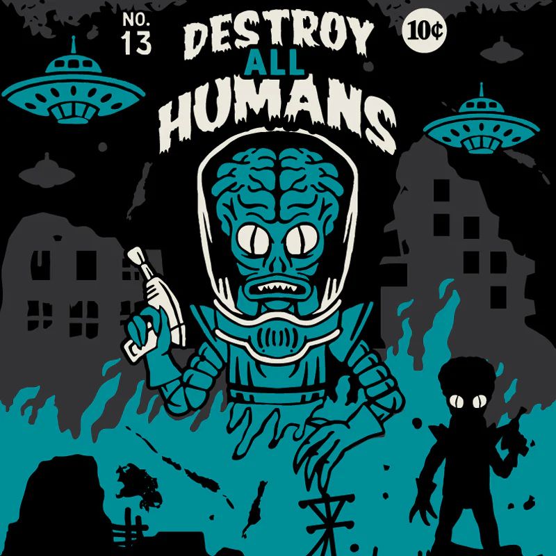 Destroy All Humans Crew Socks | Alien Horror Themed Socks