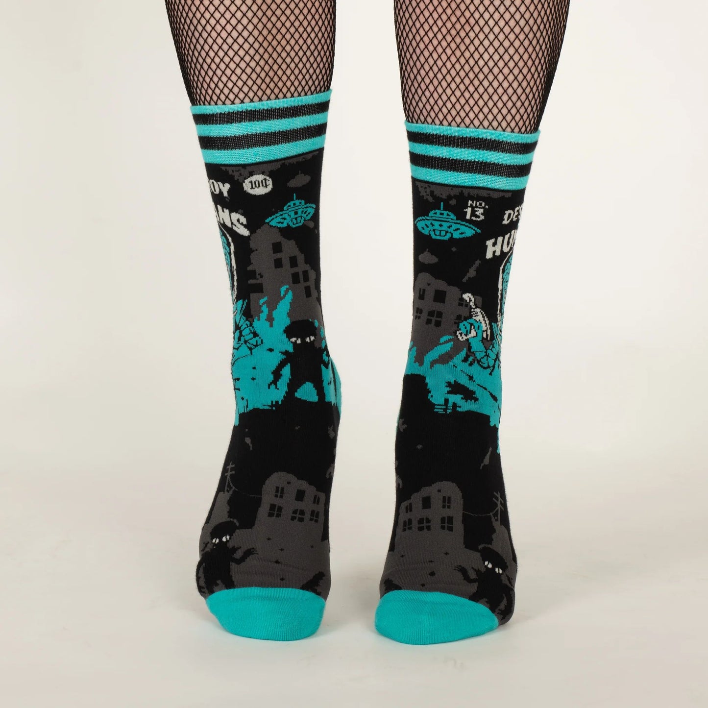 Destroy All Humans Crew Socks | Alien Horror Themed Socks