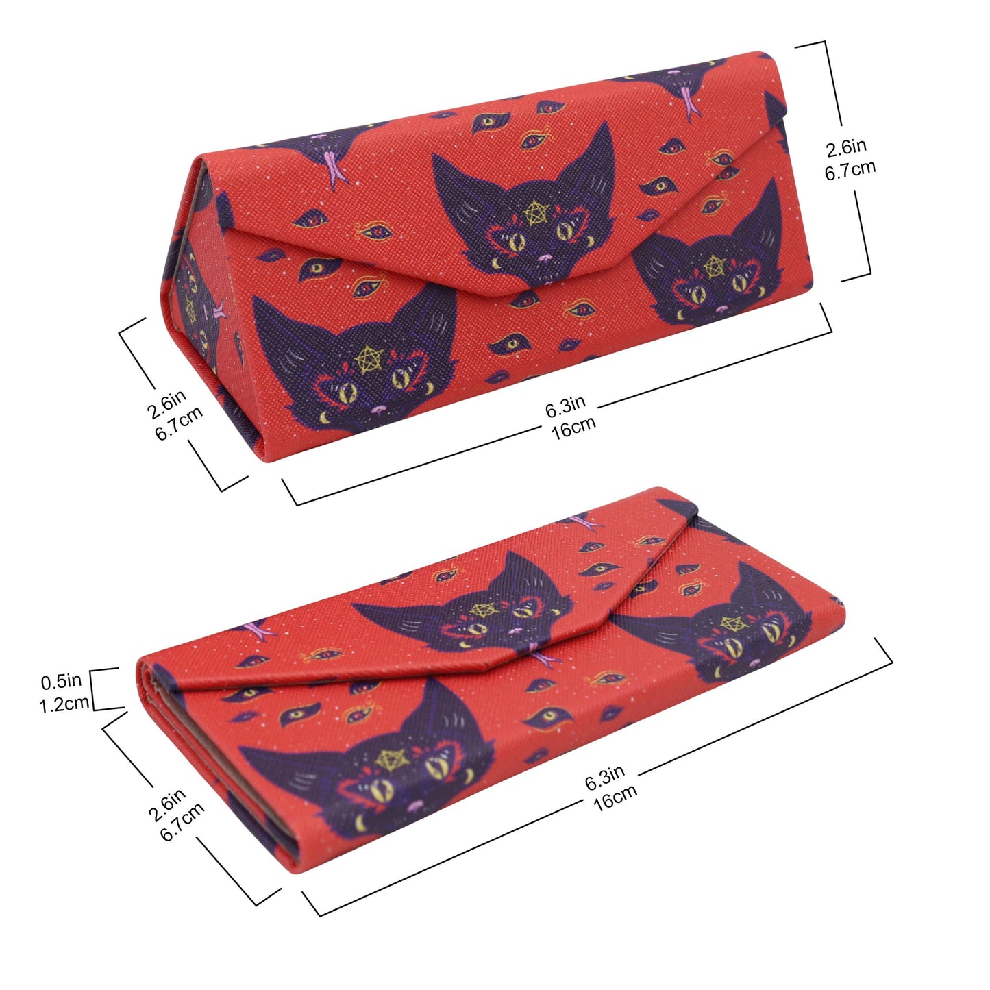 Devil Cat Glasses Case | Horror Halloween Vegan Leather