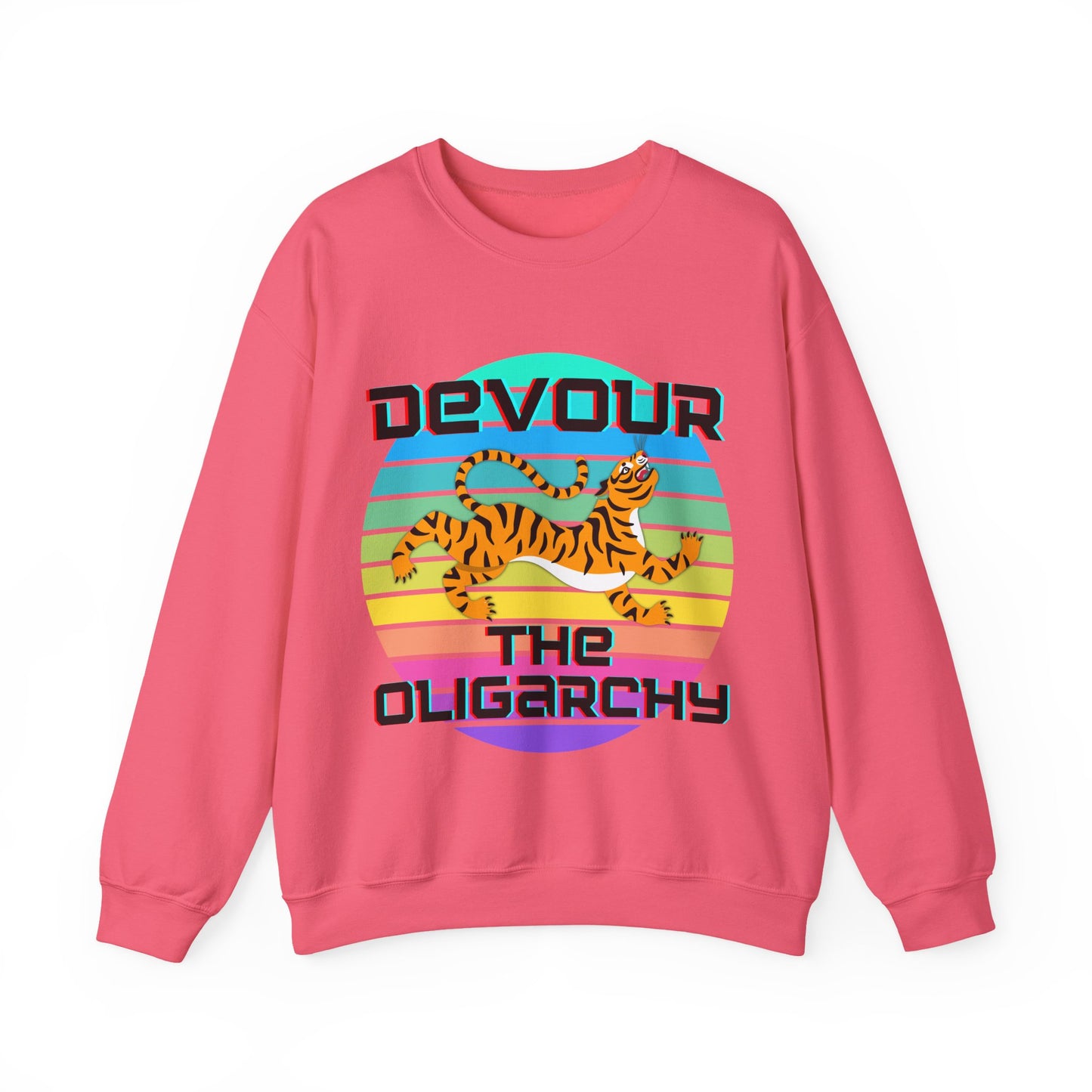 Devour the Oligarchy Unisex Heavy Blend™ Crewneck Sweatshirt | Funny Political Pullover [Sizes S-5X]