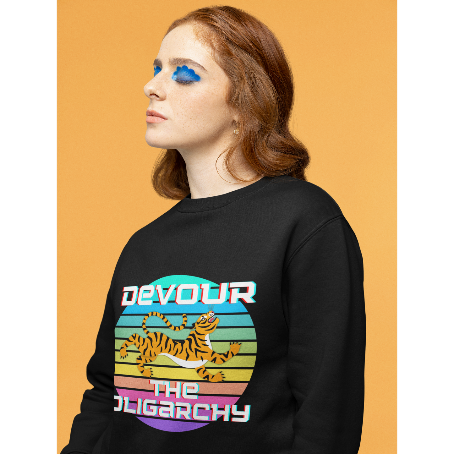 Devour the Oligarchy Unisex Heavy Blend™ Crewneck Sweatshirt | Funny Political Pullover [Sizes S-5X]