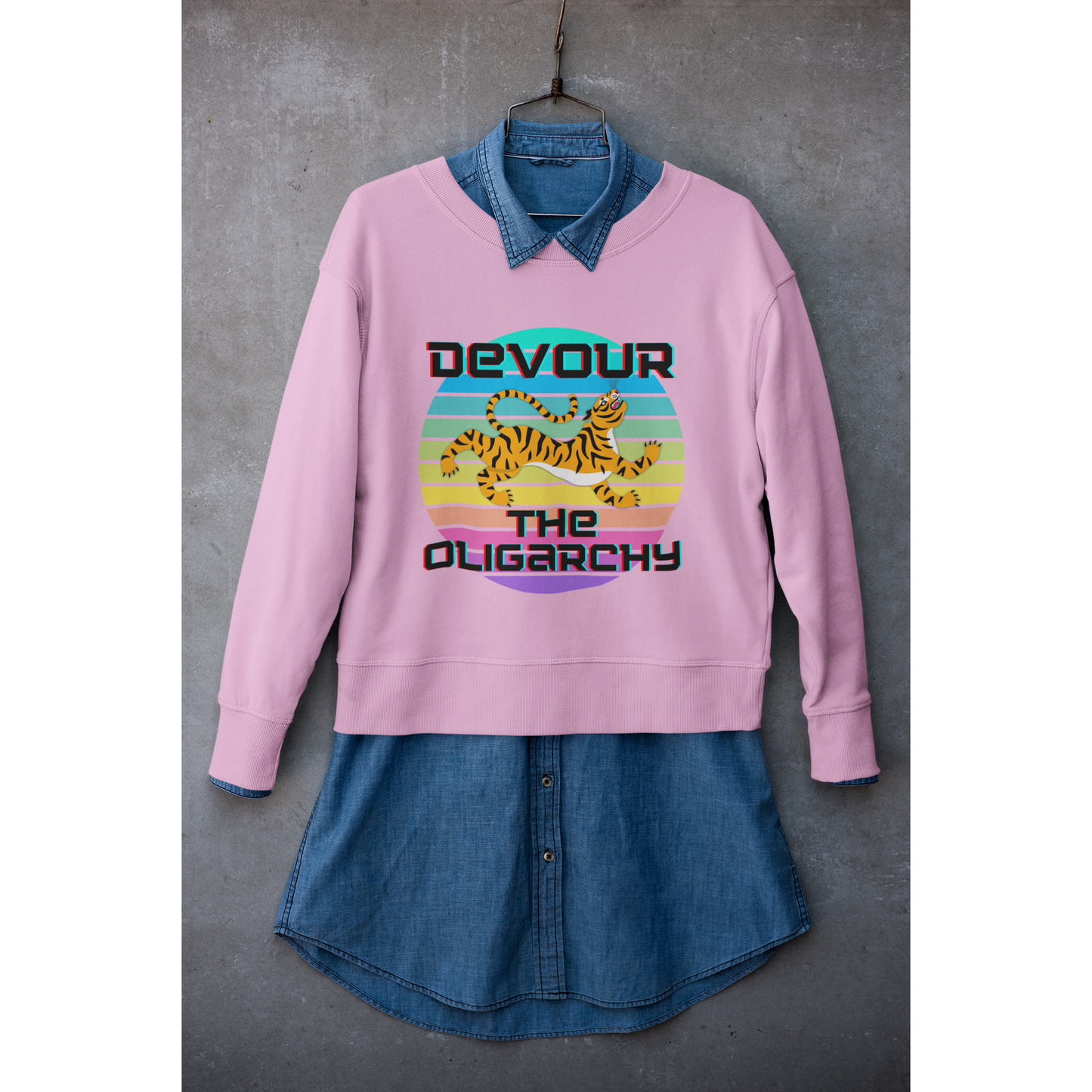 Devour the Oligarchy Unisex Heavy Blend™ Crewneck Sweatshirt | Funny Political Pullover [Sizes S-5X]