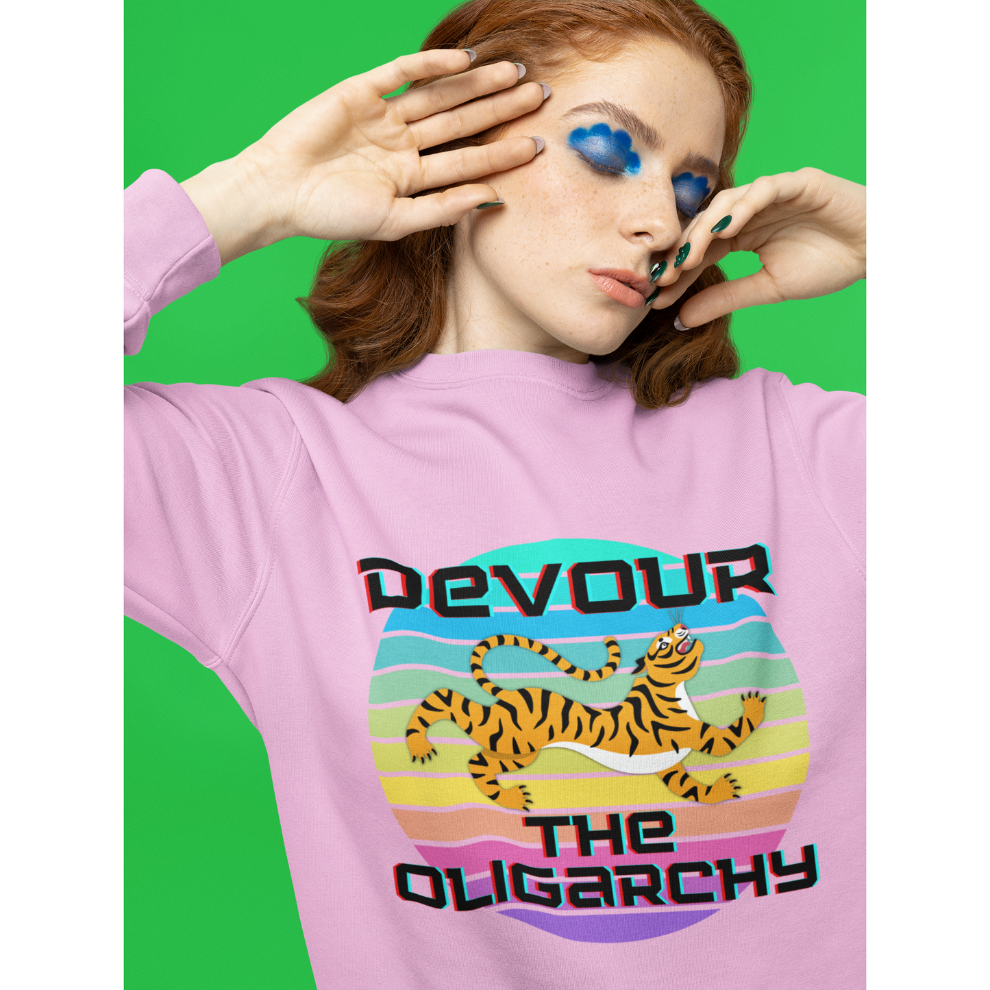 Devour the Oligarchy Unisex Heavy Blend™ Crewneck Sweatshirt | Funny Political Pullover [Sizes S-5X]