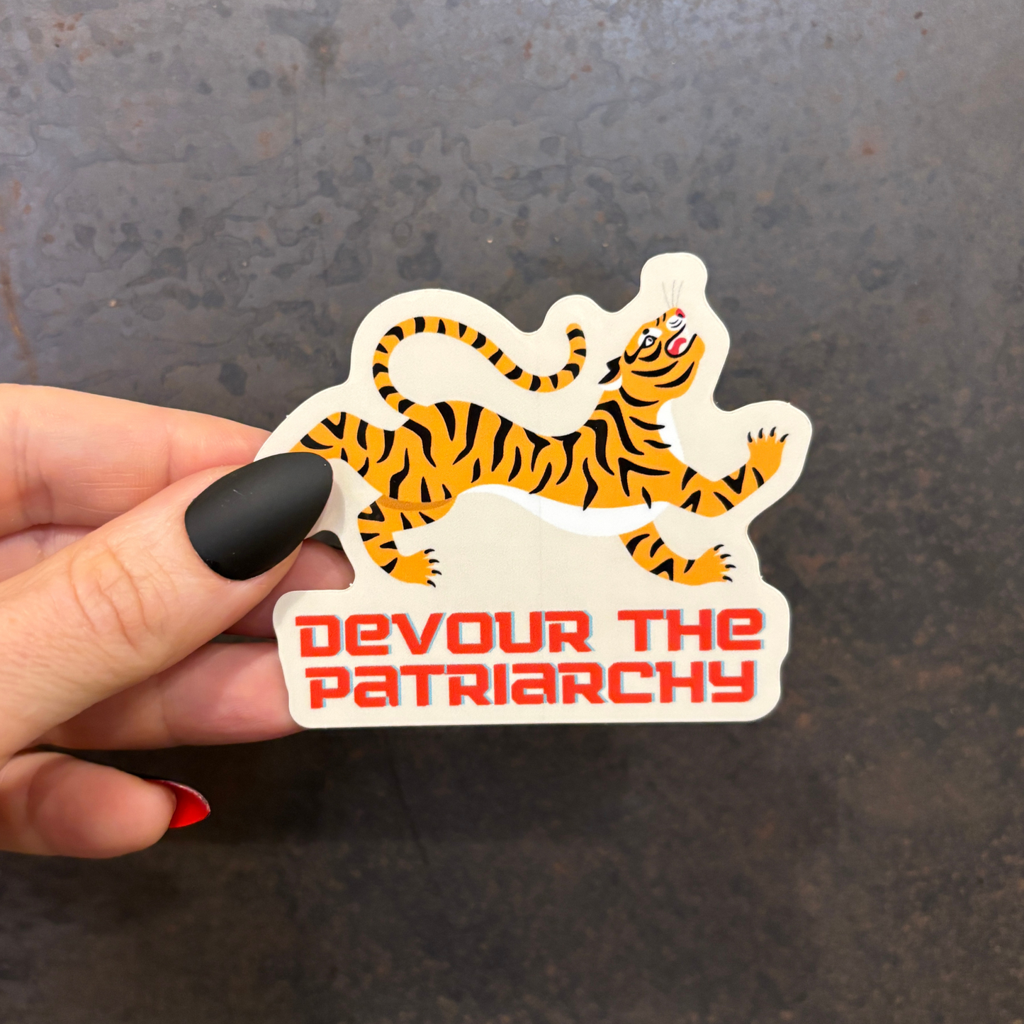 Devour the Patriarchy Feminist Vinyl Sticker 3in x 2.5in