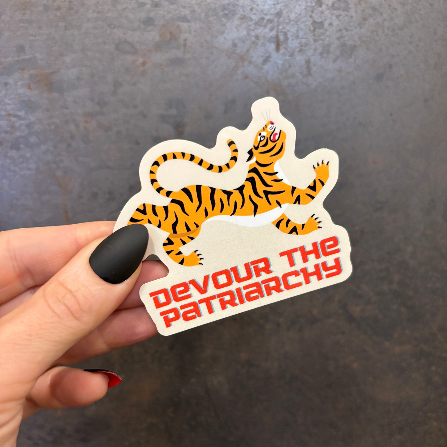 Devour the Patriarchy Feminist Vinyl Sticker 3in x 2.5in