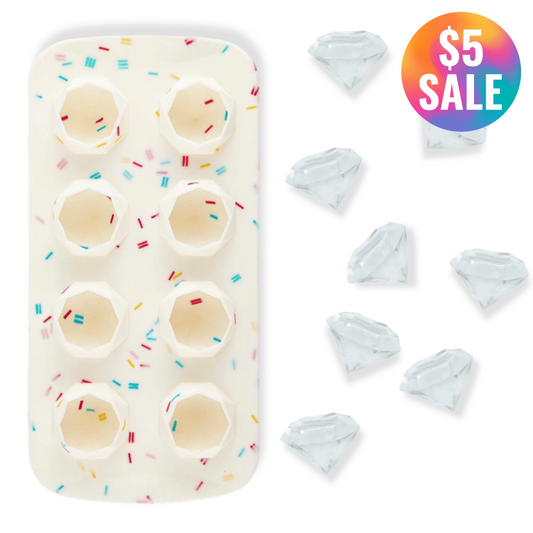 Diamond Shaped Silicone Ice Cube Tray | Makes 8 Diamond-Shaped Ice Cubes