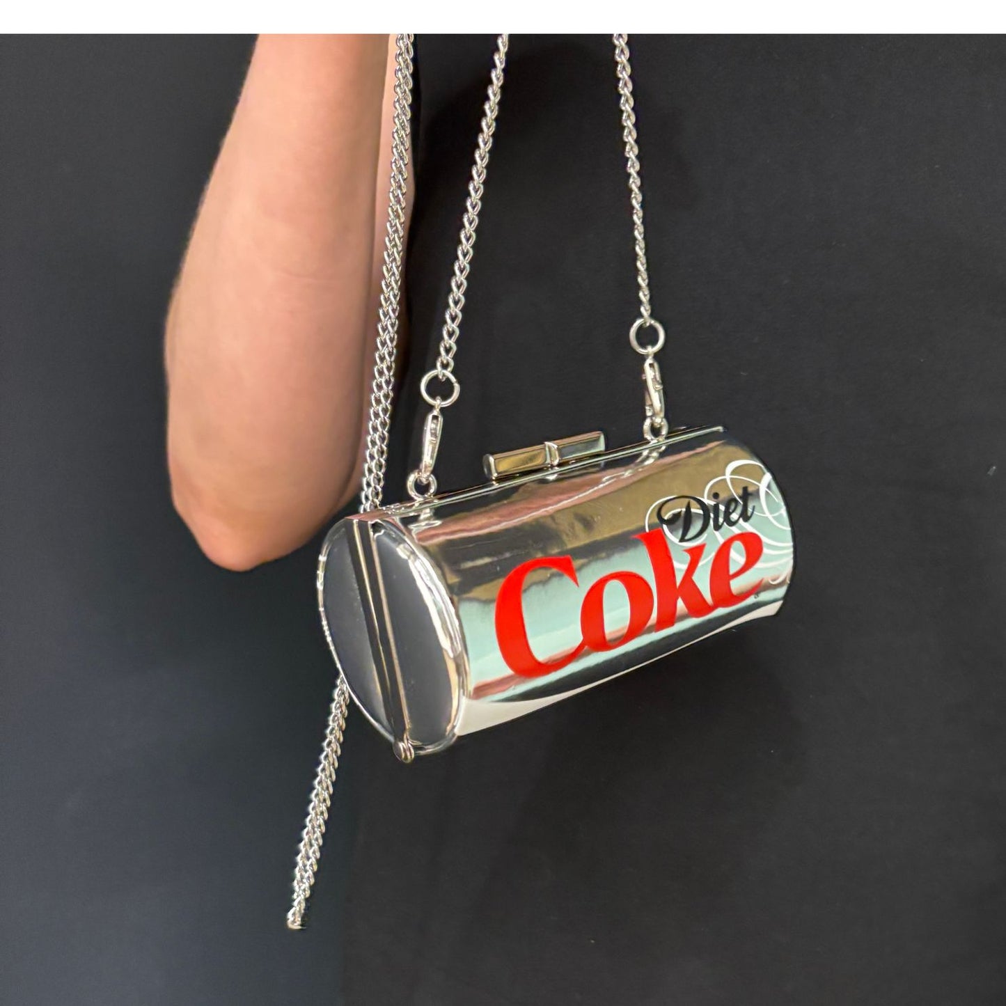 Diet Coke Can Bag | Detachable Strap Soda Can Shape Metal Clasp Small Bag