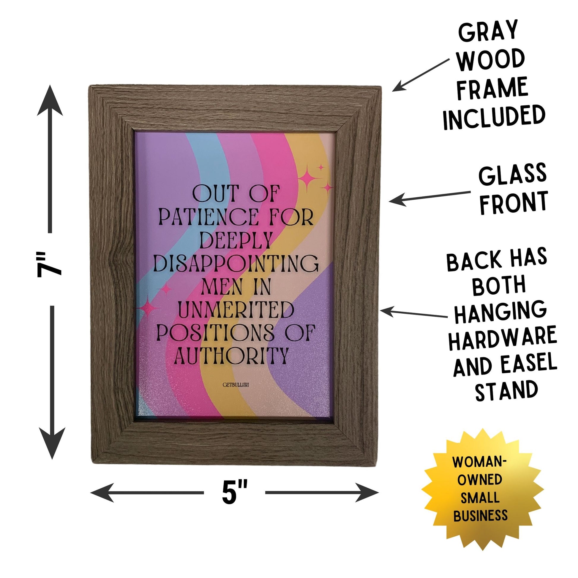 Disappointing Men in Unmerited Positions of Authority Framed Feminist Wall Art Print | GetBullish Original Quote Sign