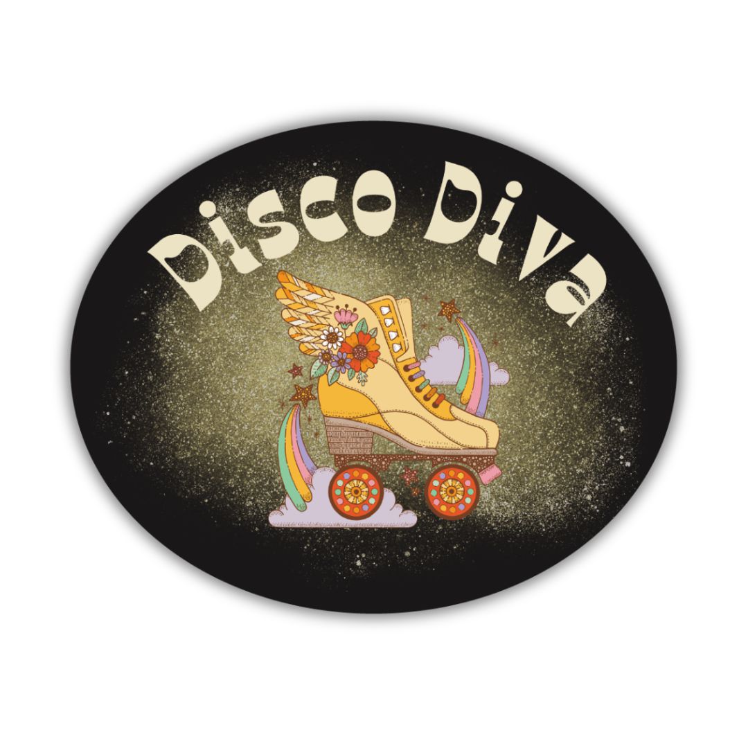 Disco Diva Retro Vinyl Die Cut Sticker