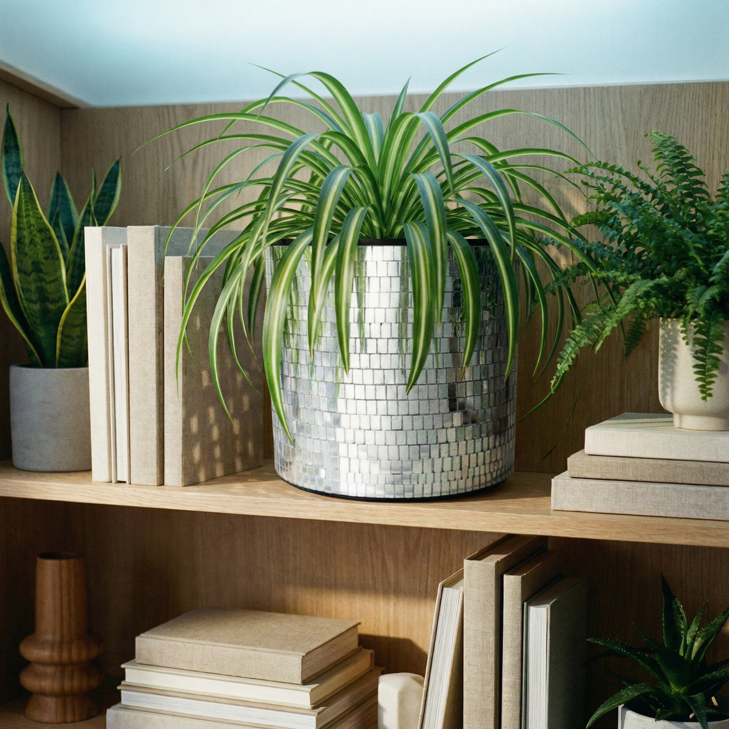 Disco Tabletop Planter | Handmade Mirror Ball Plant Pot for Indoor Plants