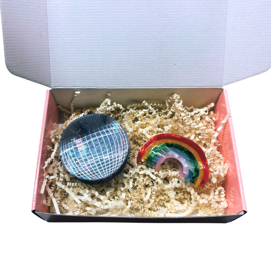 Disco Rainbow Hair Claw Gift Box