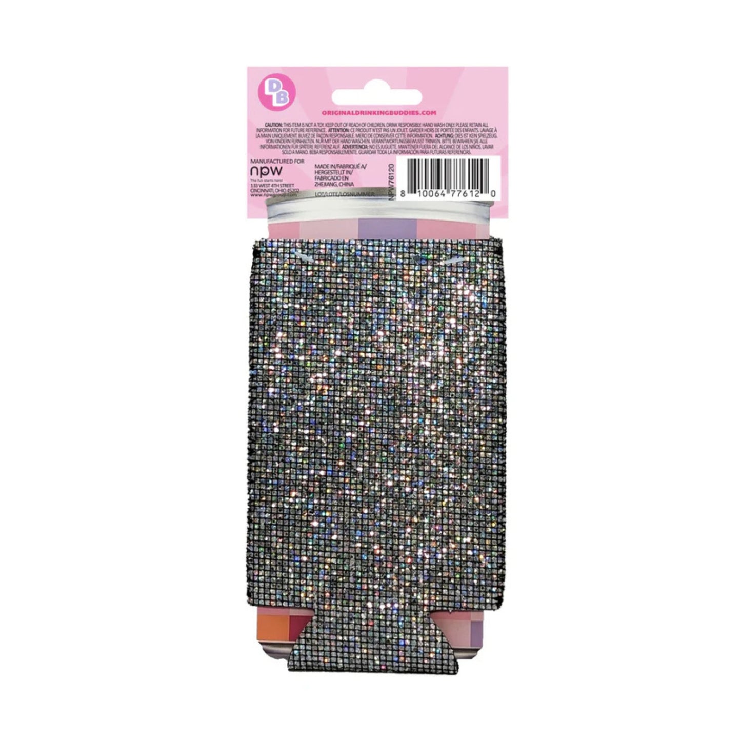 Disco Slim Koozies 2-Pack | Rhinestone Bling Can Coolers for Slim Cans