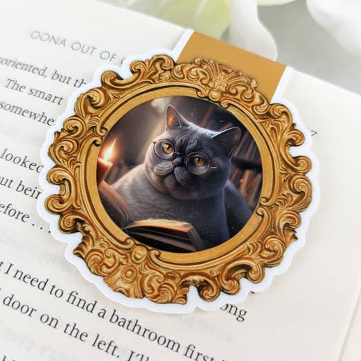 Distinguished Gentleman Magnetic Cat Bookmark | Booklovers Marker Tab Tag