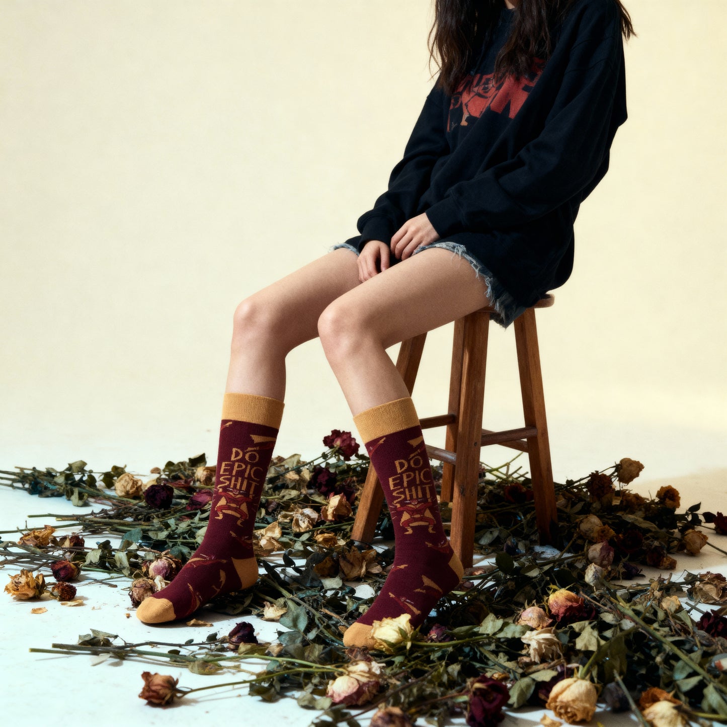 Do Epic Shit Socks | Superhero Illustration Funny Crew Socks