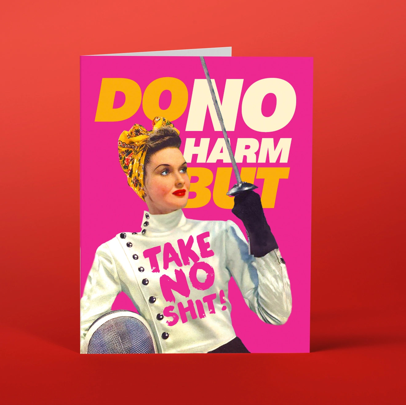 Do No Harm Greeting Card in Pink