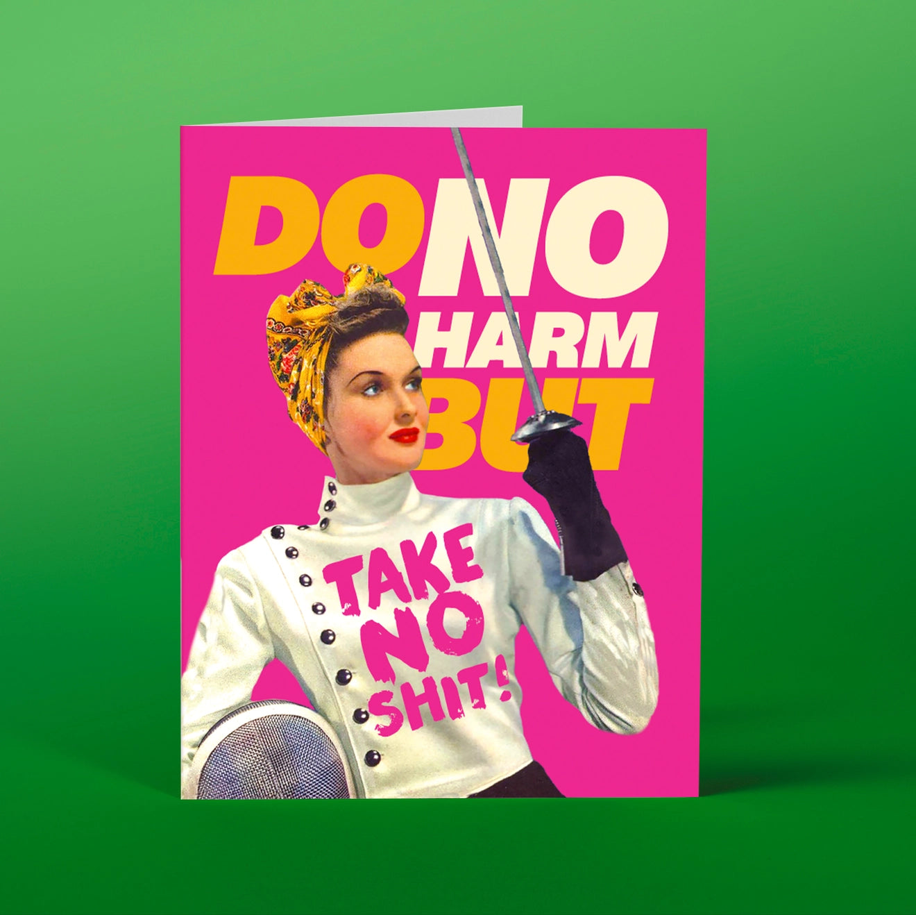 Do No Harm Greeting Card in Pink
