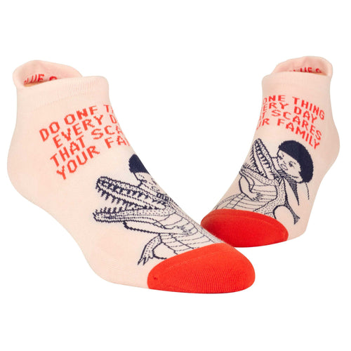 Do One Thing Every Day That Scares Your Family Women's or Unisex Sneaker Socks [2 Size Options] | BlueQ at GetBullish