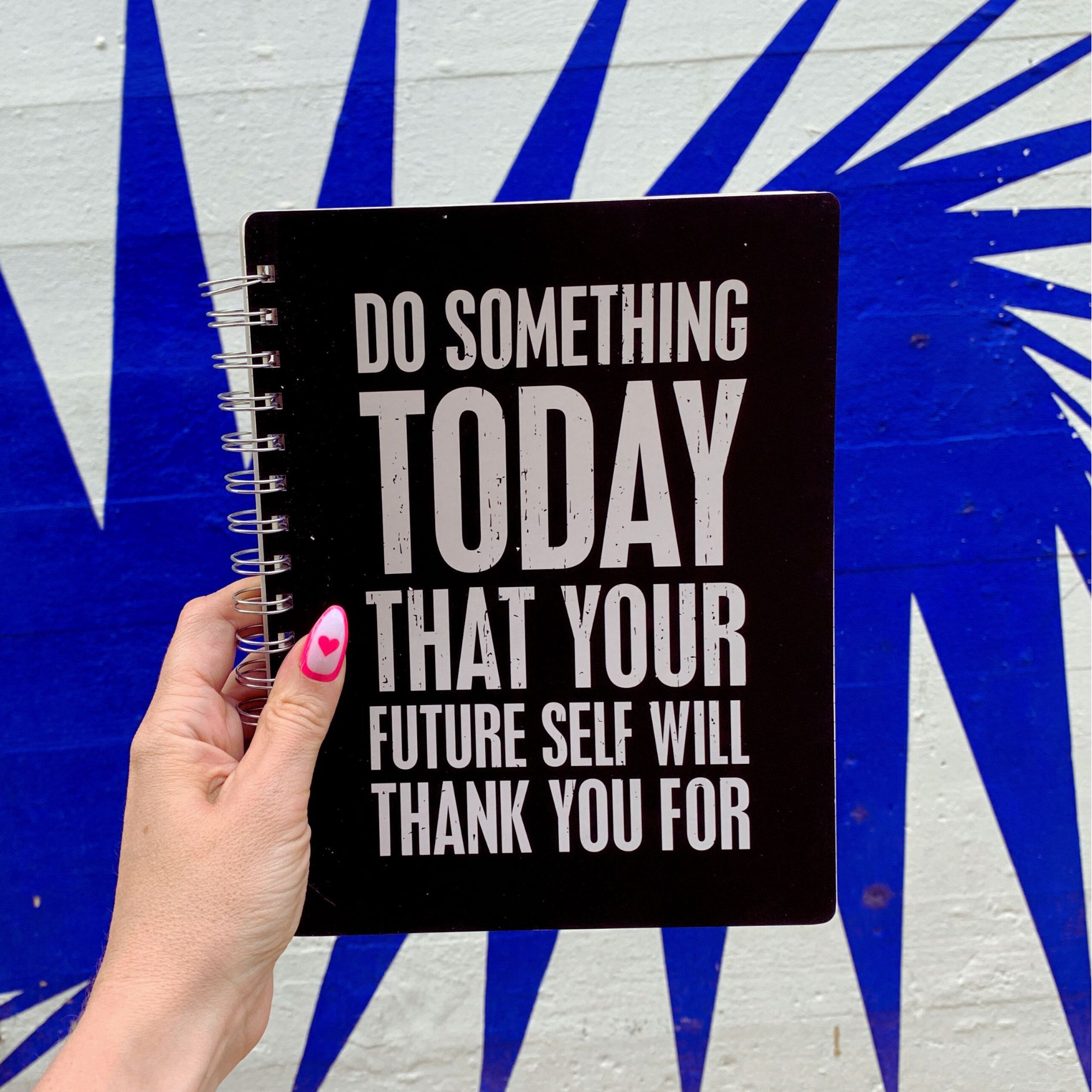 Do Something Today That Your Future Self Will Thank You For Spiral Notebook | Dot Print on Back Cover | 9" x 7" | 120 Lined Pages