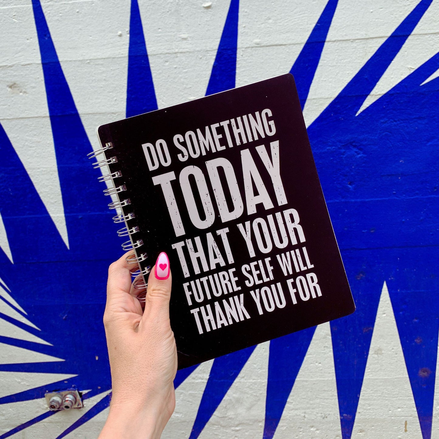 Do Something Today That Your Future Self Will Thank You For Spiral Notebook | Dot Print on Back Cover | 9" x 7" | 120 Lined Pages