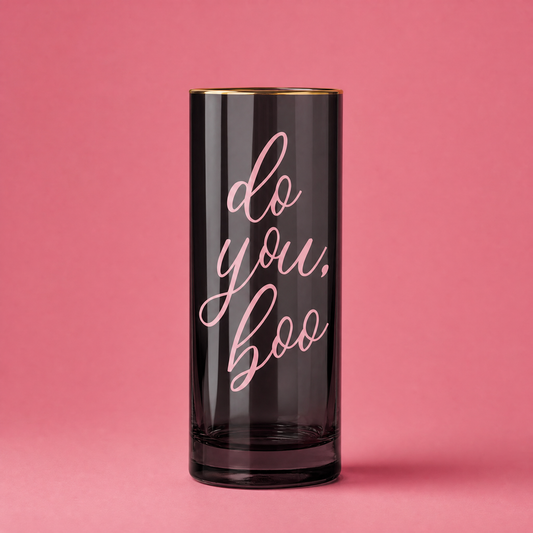 Do You Boo Collins Glass in Black and Gold