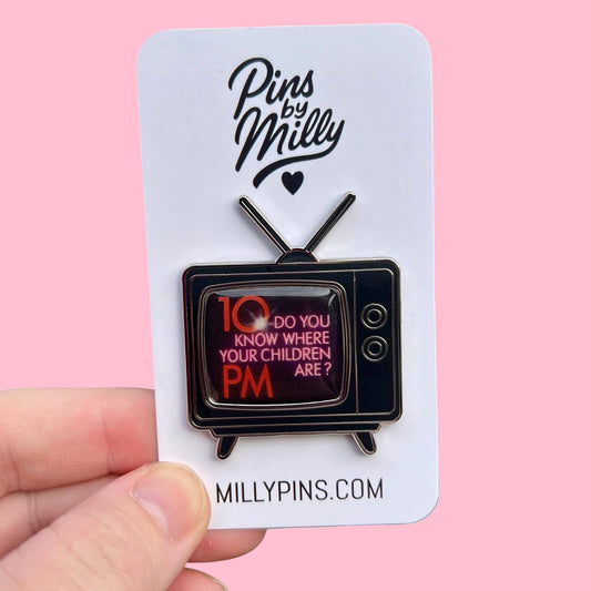 Do You Know Where Your Children Are? Nostalgic 80s 90s Commercial TV Enamel Pin |