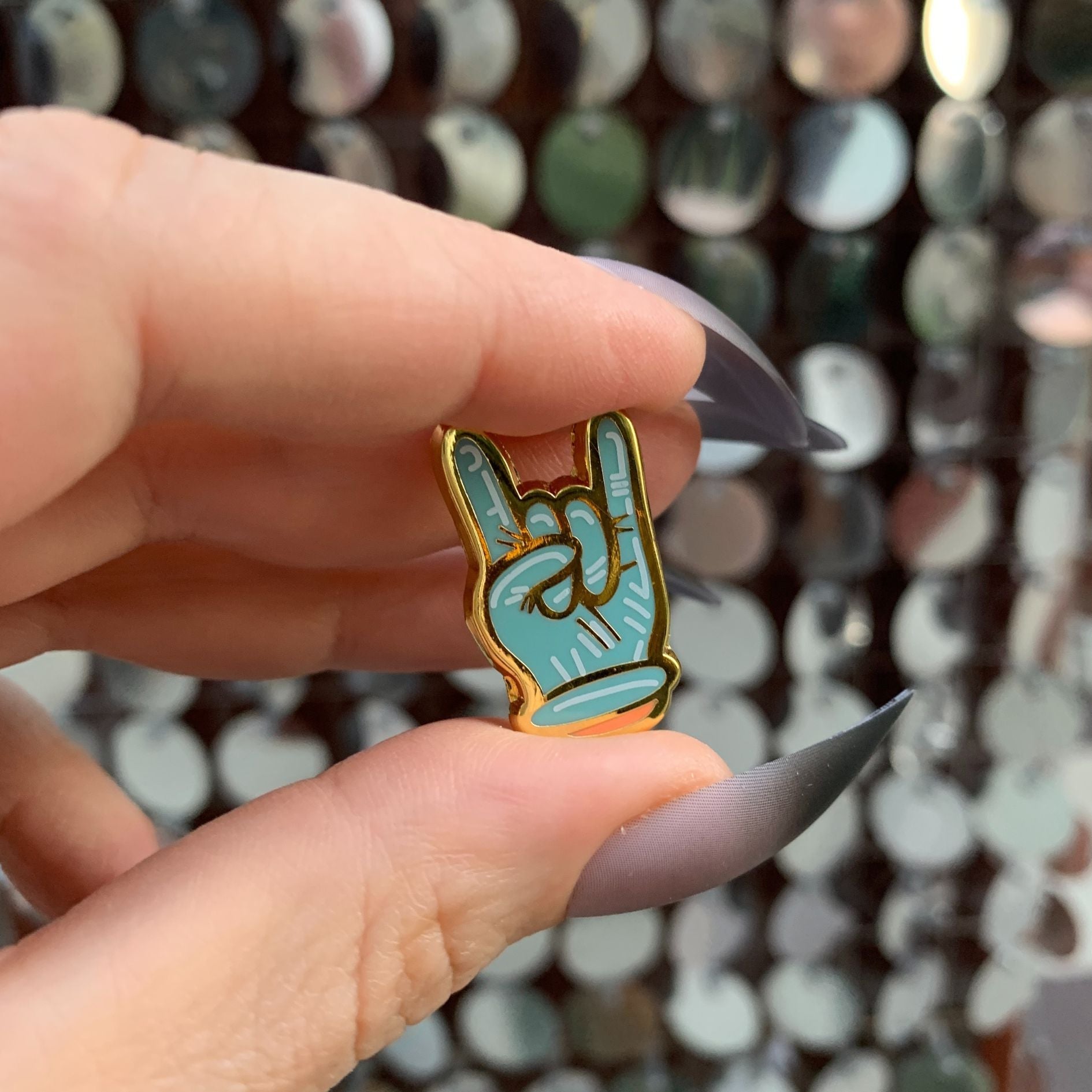 Doctors Rock Gloved Hand Enamel Pin