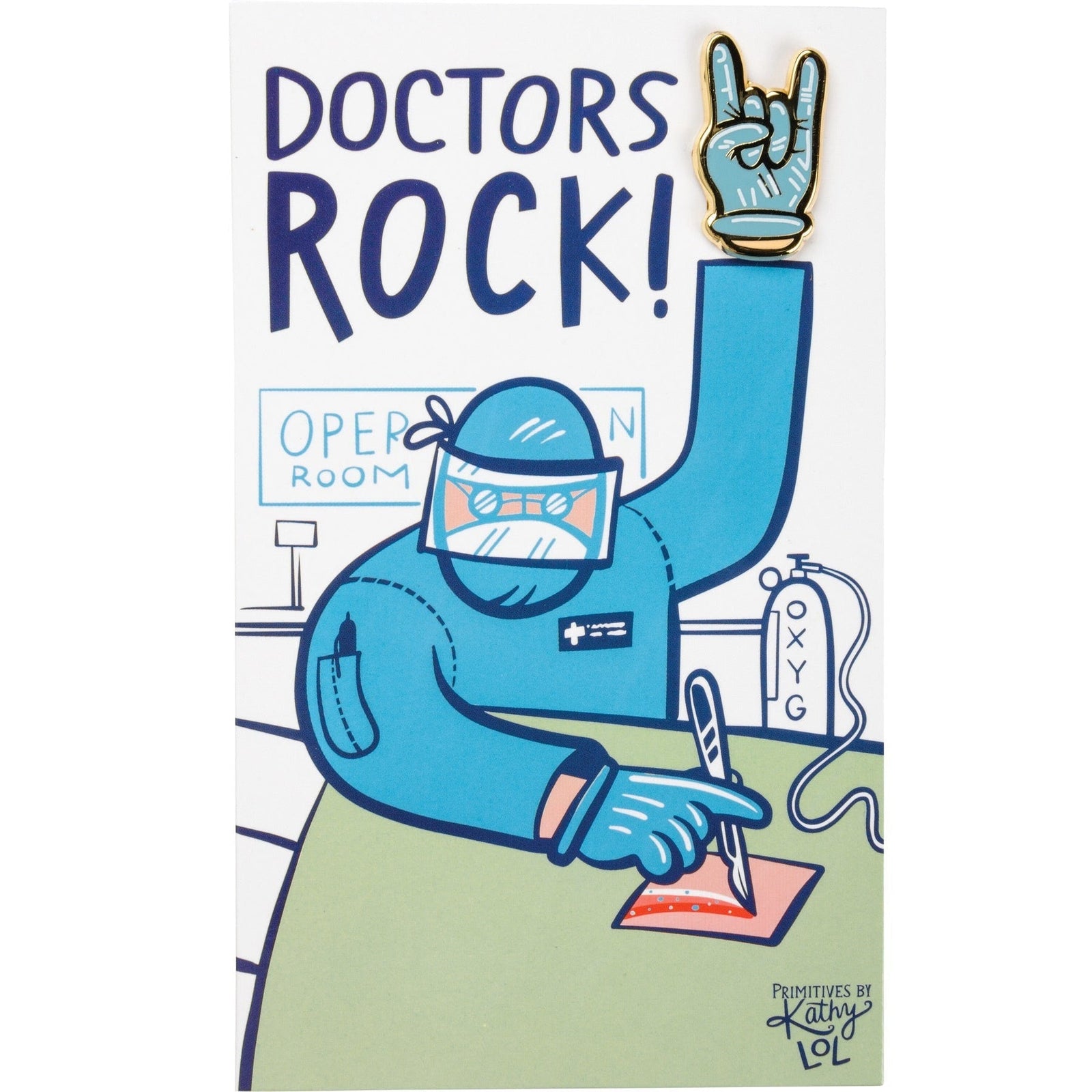 Doctors Rock Gloved Hand Enamel Pin