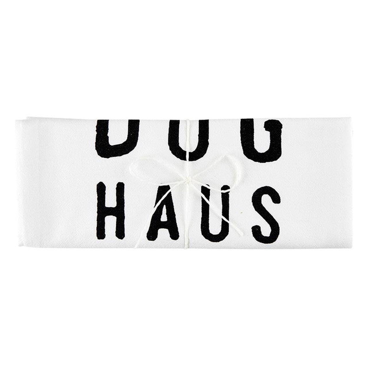 Dog Haus Kitchen Towel in White | Cotton Tea Dish Towel | 30" x 30"