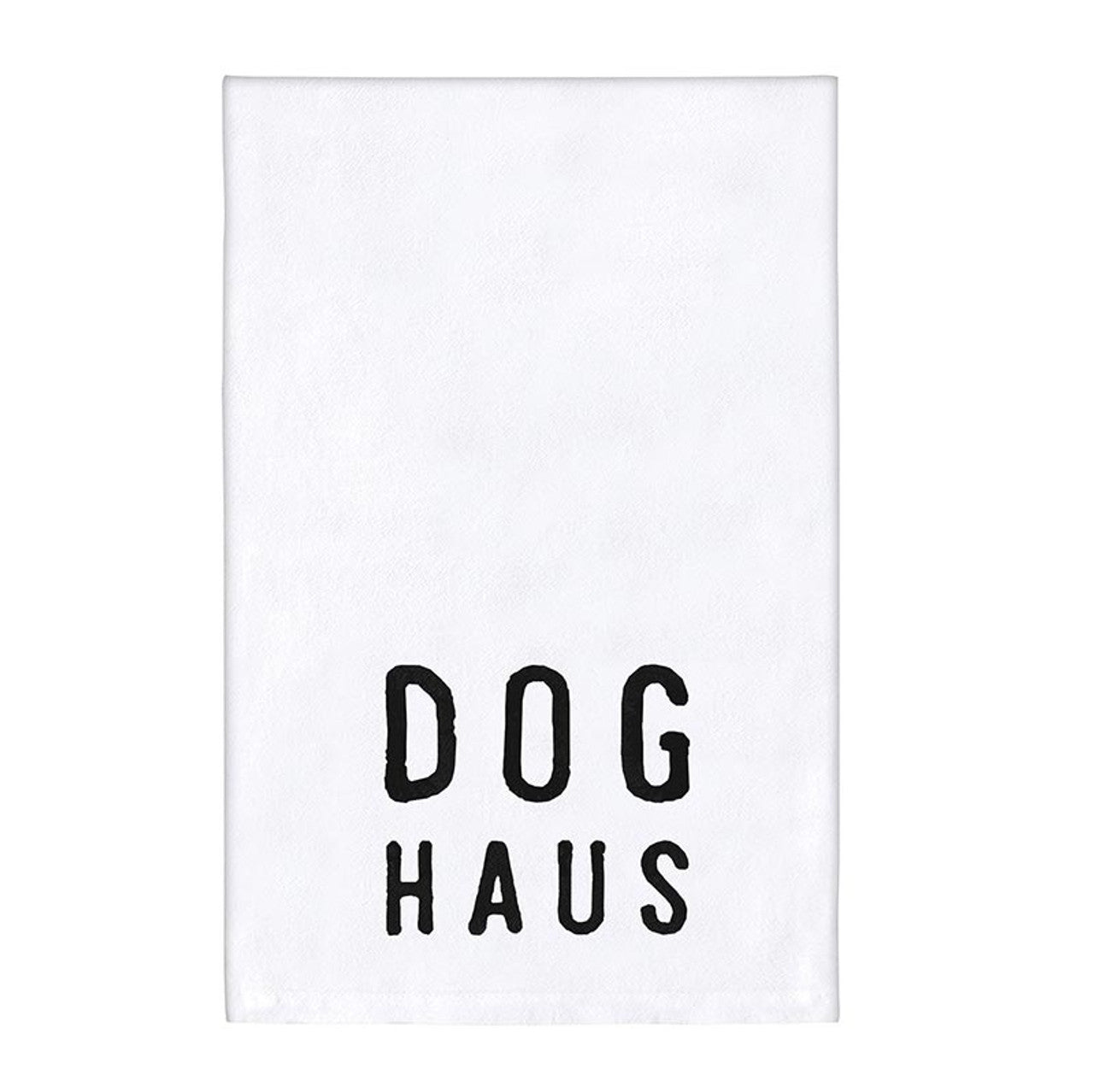 Dog Haus Kitchen Towel in White | Cotton Tea Dish Towel | 30" x 30"