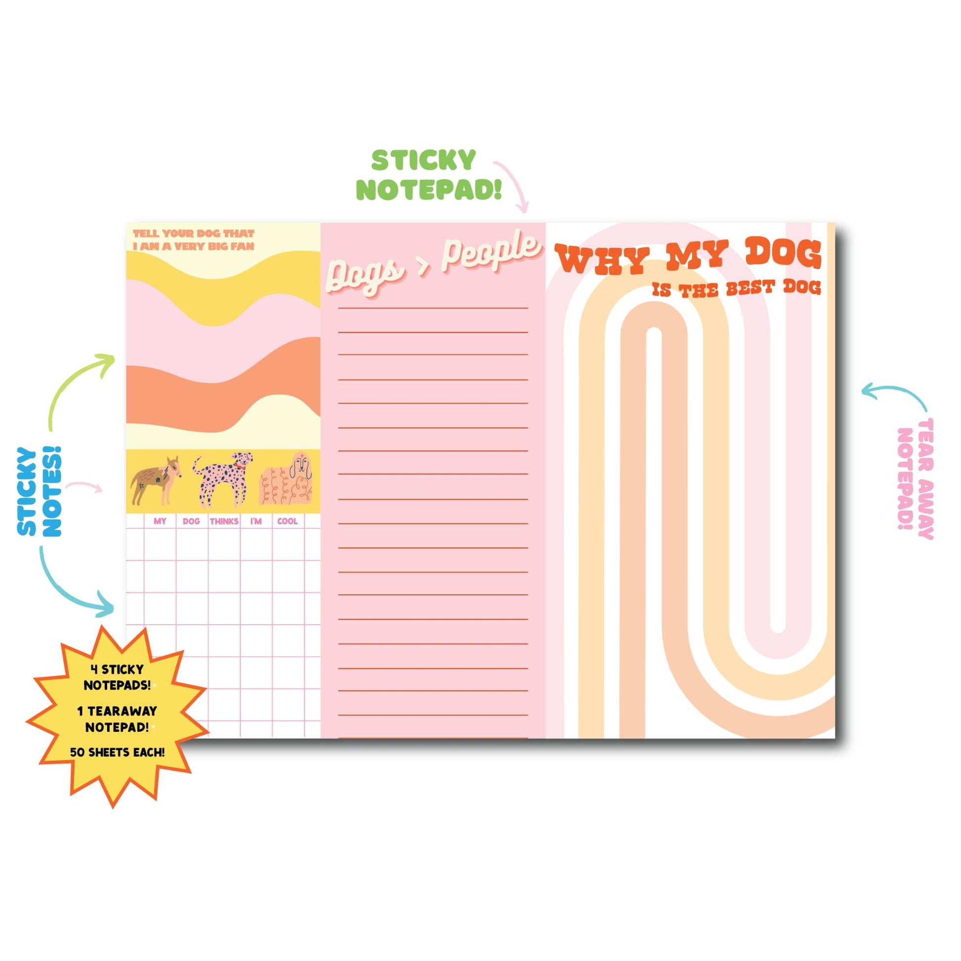 Dog Lovers Notepad Set | 5 Notepads in One Giftable Set